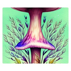 Tiny Witchy Mushroom Premium Plush Fleece Blanket (small) by GardenOfOphir