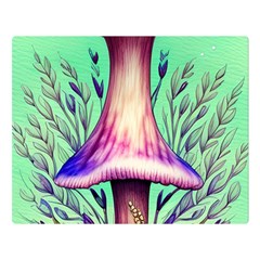 Tiny Witchy Mushroom Premium Plush Fleece Blanket (large) by GardenOfOphir