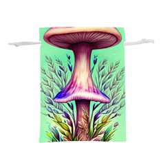 Tiny Witchy Mushroom Lightweight Drawstring Pouch (l) by GardenOfOphir