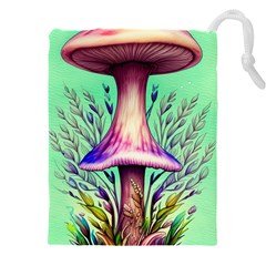 Tiny Witchy Mushroom Drawstring Pouch (4xl) by GardenOfOphir