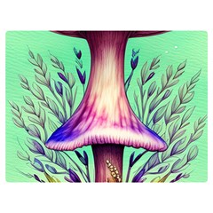 Tiny Witchy Mushroom One Side Premium Plush Fleece Blanket (extra Small) by GardenOfOphir