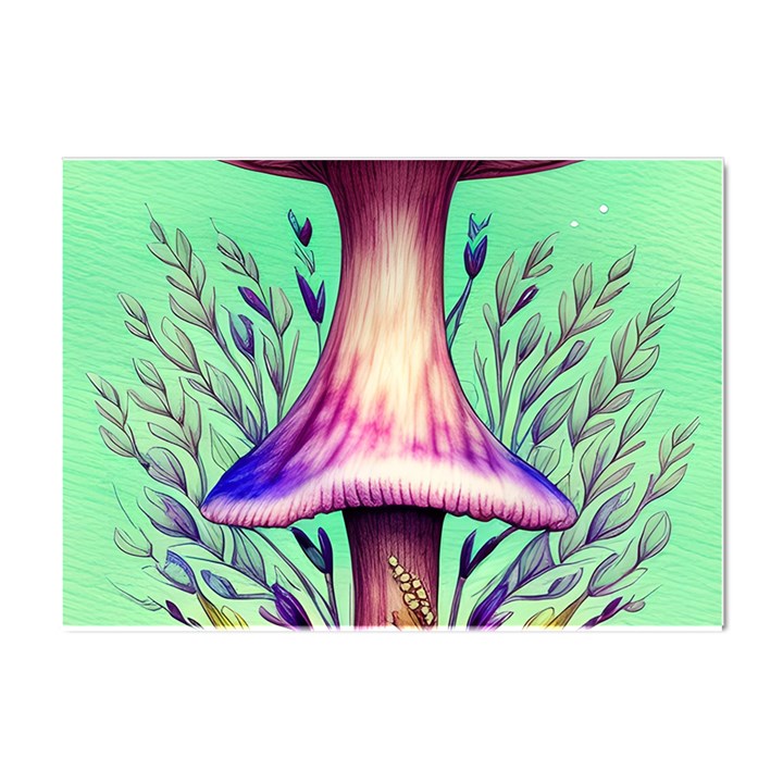 Tiny Witchy Mushroom Crystal Sticker (A4)