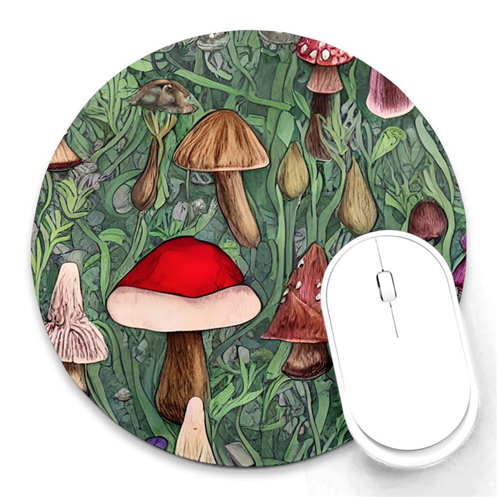 Fairycore Mushroom Forest Round Mousepad