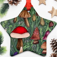 Fairycore Mushroom Forest Ornament (star) by GardenOfOphir