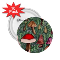 Fairycore Mushroom Forest 2 25  Buttons (10 Pack)  by GardenOfOphir