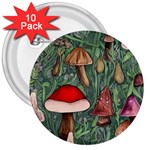 Fairycore Mushroom Forest 3  Buttons (10 pack)  Front