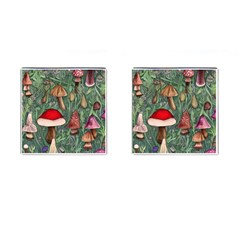 Fairycore Mushroom Forest Cufflinks (square)