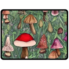 Fairycore Mushroom Forest One Side Fleece Blanket (large) by GardenOfOphir