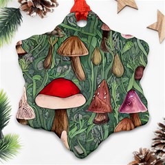 Fairycore Mushroom Forest Ornament (snowflake) by GardenOfOphir