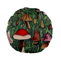 Fairycore Mushroom Forest Standard 15  Premium Round Cushions by GardenOfOphir