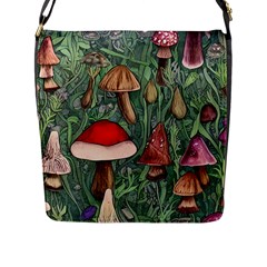 Fairycore Mushroom Forest Flap Closure Messenger Bag (l) by GardenOfOphir