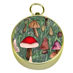 Fairycore Mushroom Forest Gold Compasses by GardenOfOphir