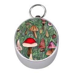 Fairycore Mushroom Forest Mini Silver Compasses by GardenOfOphir