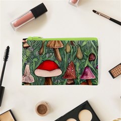 Fairycore Mushroom Forest Cosmetic Bag (xs) by GardenOfOphir