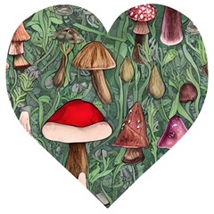 Fairycore Mushroom Forest Wooden Puzzle Heart by GardenOfOphir