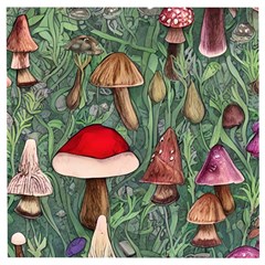 Fairycore Mushroom Forest Wooden Puzzle Square by GardenOfOphir