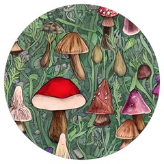 Fairycore Mushroom Forest Round Trivet by GardenOfOphir