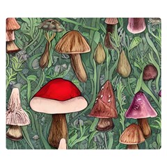 Fairycore Mushroom Forest One Side Premium Plush Fleece Blanket (small) by GardenOfOphir