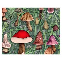 Fairycore Mushroom Forest One Side Premium Plush Fleece Blanket (medium) by GardenOfOphir