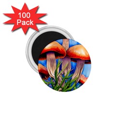 Garden Mushrooms In A Flowery Craft 1 75  Magnets (100 Pack)  by GardenOfOphir