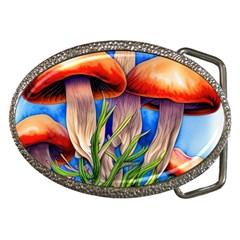 Garden Mushrooms In A Flowery Craft Belt Buckles by GardenOfOphir