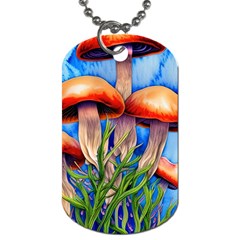 Garden Mushrooms In A Flowery Craft Dog Tag (one Side) by GardenOfOphir