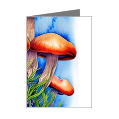 Garden Mushrooms In A Flowery Craft Mini Greeting Card by GardenOfOphir