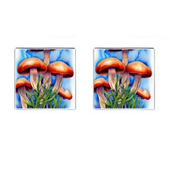 Garden Mushrooms In A Flowery Craft Cufflinks (square) by GardenOfOphir