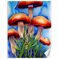 Garden Mushrooms In A Flowery Craft Canvas 18  X 24  by GardenOfOphir