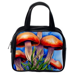 Garden Mushrooms In A Flowery Craft Classic Handbag (one Side) by GardenOfOphir