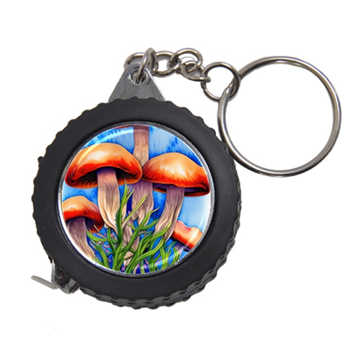 Garden Mushrooms In A Flowery Craft Measuring Tape