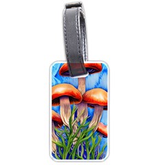 Garden Mushrooms In A Flowery Craft Luggage Tag (one Side) by GardenOfOphir