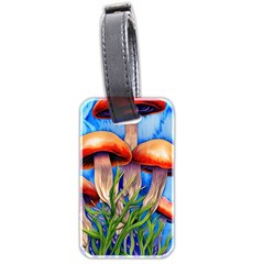 Garden Mushrooms In A Flowery Craft Luggage Tag (two Sides) by GardenOfOphir