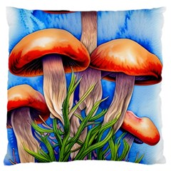 Garden Mushrooms In A Flowery Craft Standard Premium Plush Fleece Cushion Case (two Sides) by GardenOfOphir