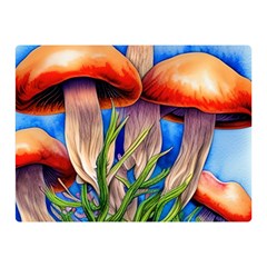 Garden Mushrooms In A Flowery Craft Premium Plush Fleece Blanket (mini) by GardenOfOphir