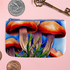 Garden Mushrooms In A Flowery Craft Large Coin Purse by GardenOfOphir