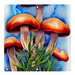 Garden Mushrooms In A Flowery Craft Banner And Sign 4  X 4  by GardenOfOphir