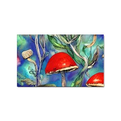 Woodsy Mushroom Forest Foraging Sticker (rectangular) by GardenOfOphir