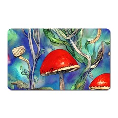 Woodsy Mushroom Forest Foraging Magnet (rectangular) by GardenOfOphir