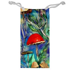 Woodsy Mushroom Forest Foraging Jewelry Bag by GardenOfOphir