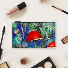 Woodsy Mushroom Forest Foraging Cosmetic Bag (small) by GardenOfOphir