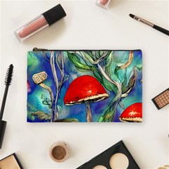 Woodsy Mushroom Forest Foraging Cosmetic Bag (medium) by GardenOfOphir