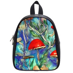 Woodsy Mushroom Forest Foraging School Bag (small) by GardenOfOphir