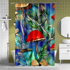 Woodsy Mushroom Forest Foraging Shower Curtain 48  X 72  (small)  by GardenOfOphir