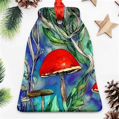 Woodsy Mushroom Forest Foraging Bell Ornament (two Sides) by GardenOfOphir