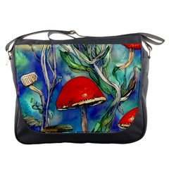 Woodsy Mushroom Forest Foraging Messenger Bag by GardenOfOphir