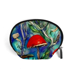 Woodsy Mushroom Forest Foraging Accessory Pouch (small) by GardenOfOphir