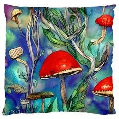 Woodsy Mushroom Forest Foraging Standard Premium Plush Fleece Cushion Case (two Sides) by GardenOfOphir