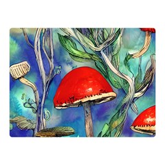 Woodsy Mushroom Forest Foraging Premium Plush Fleece Blanket (mini) by GardenOfOphir