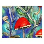 Woodsy Mushroom Forest Foraging Premium Plush Fleece Blanket (Large) 80 x60  Blanket Front